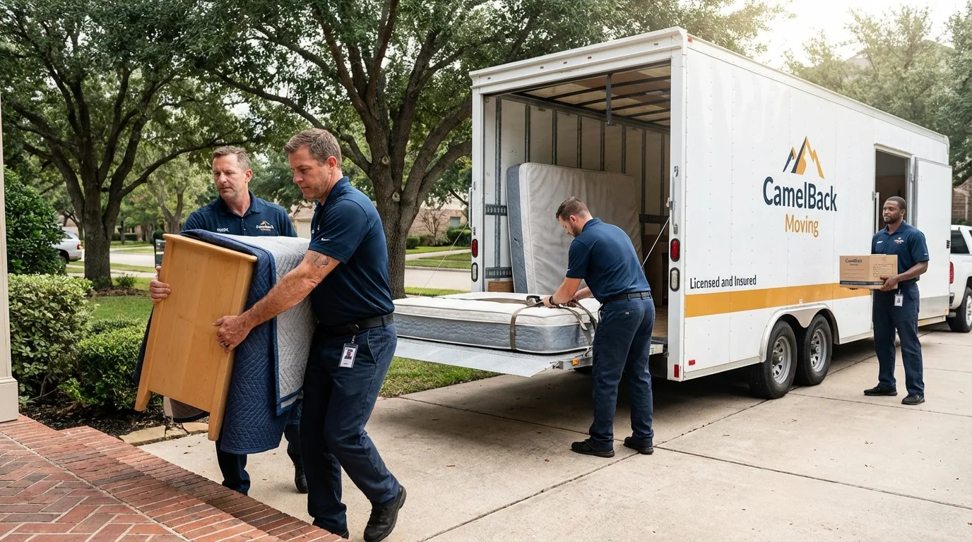 Crew loading residential truck for cross-state move from Kerhonkson, NY